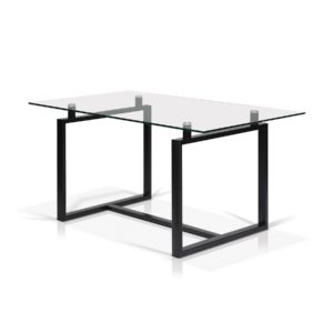 Tribeca Glass Top Table - Matte Black