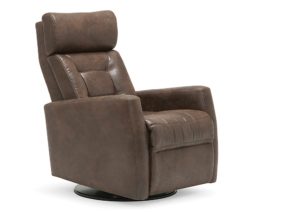 Baltic Leather Power Recliner & Headrest Swivel Glider Chair