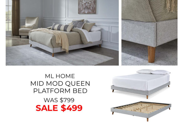 Mid Mod Queen Platform Bed