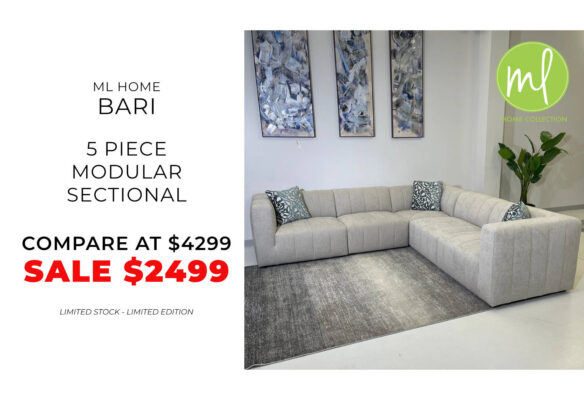ML Bari - 5 piece Modular sectional sofa on sale in modern living room