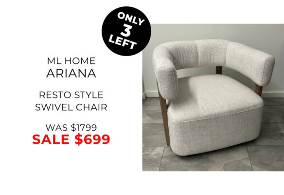 Sale on ML Home Ariana swivel chair, only 3 left