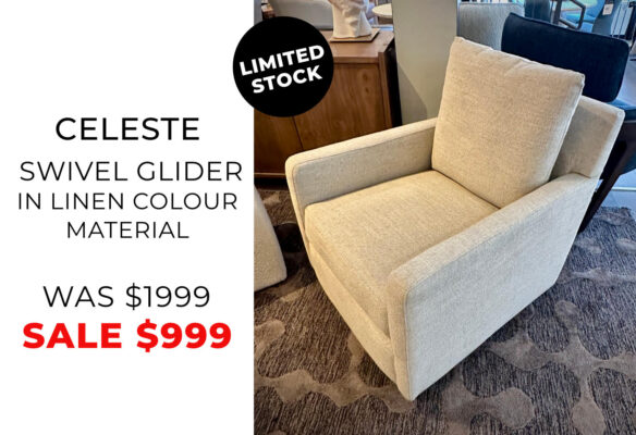 Save 50% on Celeste swivel glider chair