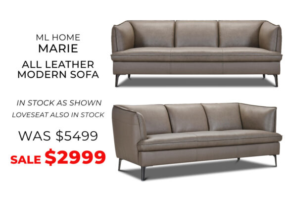 Marie - All leather modern sofa. Was $5499 now only $2999