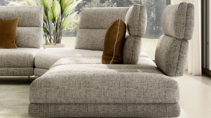 Natuzzi Roma - side details and close up of fabric