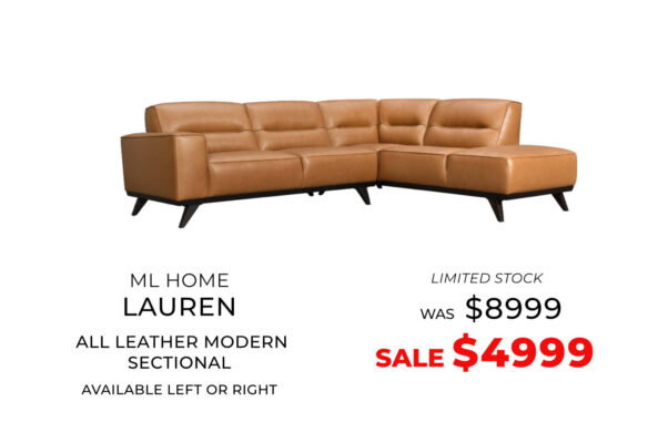ML Home - Lauren - All leather modern sectional