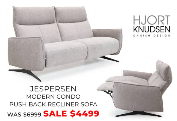 Hjort Knudsen - Jespersen Sofa - Modern push back recliner sofa